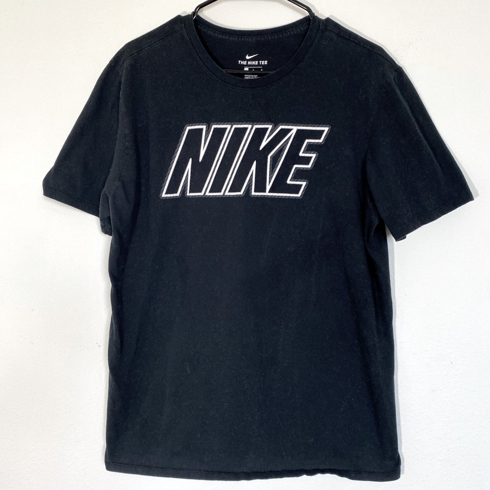 Nike Tee Shirt Graphic Logo Print Black White Size Large